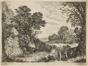 Nymphe und Satyr von Paul Bril