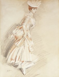 Eine elegante Dame, stehend in voller Länge