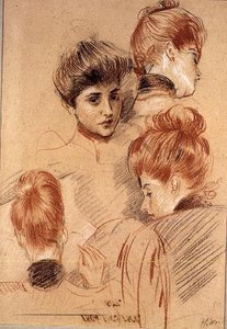 Studien von Mme. Helleu und Mme. Clarighy, ca. 1892-95 von Paul Cesar Helleu