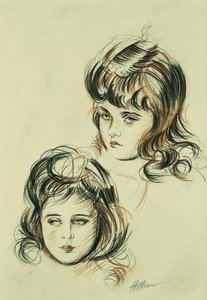 Zwei Studien von Ellen, der Tochter des Künstlers