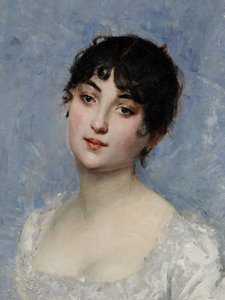 Junge Dame in Weiß von Paul Cesar Helleu
