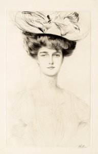 Junge Frau mit Hut von Paul Cesar Helleu