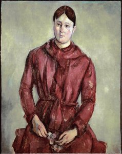 Porträt von Madame Cezanne im roten Kleid von Paul Cézanne