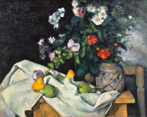 Stillleben mit Blumen und Früchten von Paul Cézanne