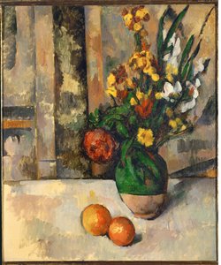 Vase und Äpfel von Paul Cezanne