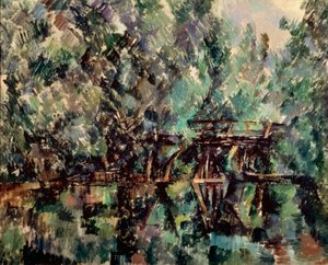 Eine Brücke über einen Teich, um 1898