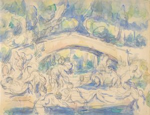Badende unter einer Brücke (recto), 1900-06 von Paul Cézanne