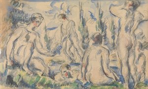 Badende recto, Landschaft verso, ca. 1888 recto