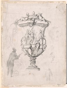 Figurenstudien um eine Gravur einer Zier-Vase