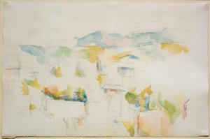 Gebirgige Landschaft in der Umgebung von Aix-en-Provence von Paul Cézanne