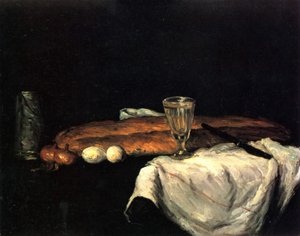 Das Brot und die Eier von Paul Cézanne