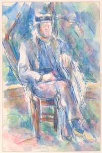 Mann mit Strohhut von Paul Cézanne