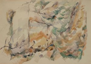 Felsen nahe den Höhlen oberhalb von Château-Noir von Paul Cézanne