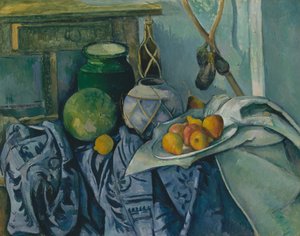 Stillleben mit Ingwertopf und Auberginen, 1893-94 von Paul Cézanne