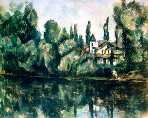 Die Ufer der Marne, Villa am Ufer eines Flusses, um 1888 von Paul Cézanne