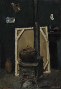Der Ofen im Atelier, ca. 1865 von Paul Cézanne