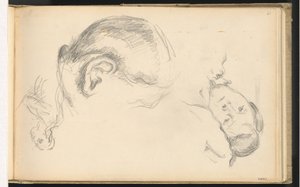 Drei Köpfe, einer von Madame Cézanne von Paul Cézanne