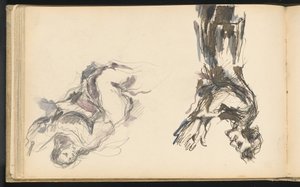 Victor Chocquet und ein Engel für "Die Apotheose von Delacroix" von Paul Cézanne