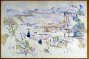 Ansicht der Kathedrale von Aix-en-Provence (Aquarell von Paul Cezanne) von Paul Cézanne