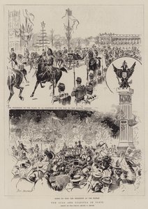 Der Zar und die Zarin in Paris (Gravur)