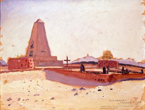 Grab von Pater Charles Eugene Foucauld, das Denkmal von General Laperrine und das Grab von drei Meharisten des französischen Kamelkorps von Paul Elie Dubois