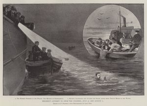 Holbeins Versuch, den Kanal zu schwimmen, 31. Juli und 1. August von Paul Frenzeny