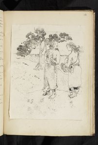 Vorher und Nachher - Zwei Frauen im Gespräch in einer Landschaft von Paul Gauguin