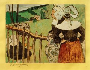 Bretoninnen an der Barriere von Paul Gauguin