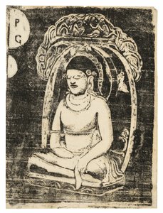 Buddha, aus der Suite der späten Holzschnittdrucke von Paul Gauguin