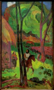 Kavalier vor der Hütte von Paul Gauguin