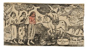 Umzug, aus der Suite der späten Holzschnitte von Paul Gauguin