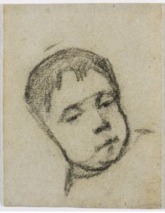 Emil Gauguin als Kind, Kopf auf einem Kissen, ca. 1875-76 von Paul Gauguin