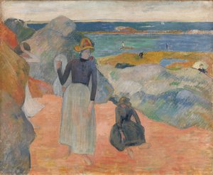 Am Strand in der Bretagne von Paul Gauguin