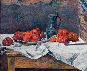 Tomaten und ein Zinnkrug auf einem Tisch von Paul Gauguin