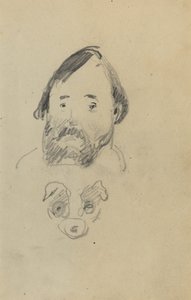 Kopf eines bärtigen Mannes mit einem Hundekopf von Paul Gauguin