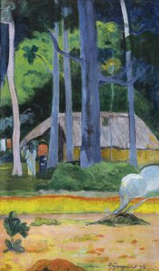 Hütte unter Bäumen, 1892 von Paul Gauguin