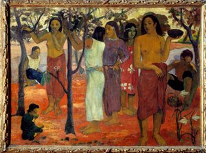 Nave nave mahana (Köstliche Tage). Tahitianische Frauen in einem Garten von Paul Gauguin
