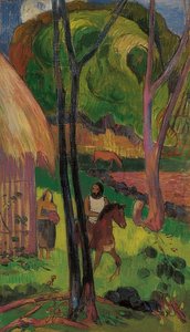 Reiter vor der Hütte von Paul Gauguin