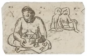 Sitzende Frau (bezogen auf das Gemälde Schwester der Barmherzigkeit) von Paul Gauguin