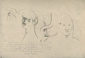 Skizzen aller Art, zufällige Abenteuer meines Stifts und meiner Fantasie, Streufantasien, aber das ist nicht von Paul Gauguin