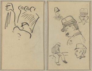 Soldaten; Vier Soldaten und eine sitzende Figur (verso) von Paul Gauguin