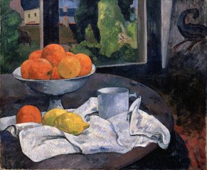 Stillleben mit Obstschale und Zitronen von Paul Gauguin