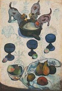 Stillleben mit drei Welpen von Paul Gauguin