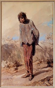 Eine schlechte Viertelstunde. Ein Sträfling am Galgen. Aquarell und Gouache von Paul Gavarni von Paul Gavarni