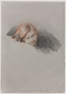 Kopf eines jungen Mannes, Studie für LOiseau de passage, 1853 von Paul Gavarni
