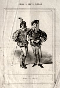 Histoire du Costume en France: Juges diseurs, 1843 von Paul Gavarni