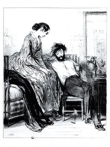 Im Schuldgefängnis in Clichy, ca. 1830-40 von Paul Gavarni