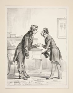 Der Abreisetag einer Garnison. Mein lieber Bürgermeister, wie geht es Ihnen?...und Madame?... von Paul Gavarni
