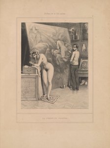 Die Frau des Malers, aus der Serie Szenen des intimen Lebens von Paul Gavarni