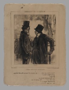 Lithografiestein für Mosieu von Paul Gavarni